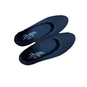 SKECHERS Black Air-Cooled Memory Foam Comfort Breathable Wide Fit Summer Shoe 7